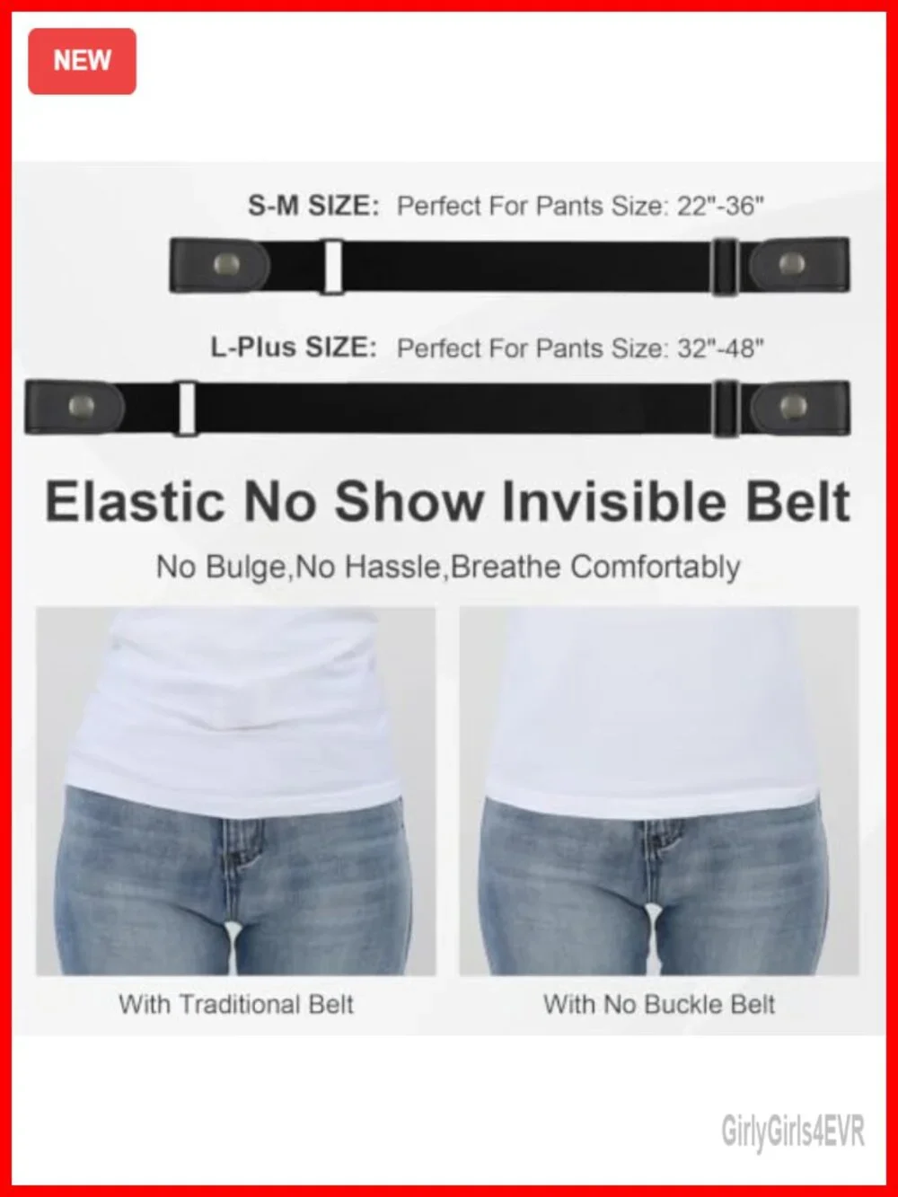Buckle Free Elastic Belt Unisex Stretch Invisible No Bulge Adjustable Leather